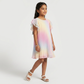 Girls Pleated Flutter Sleeve A-Line Dress
