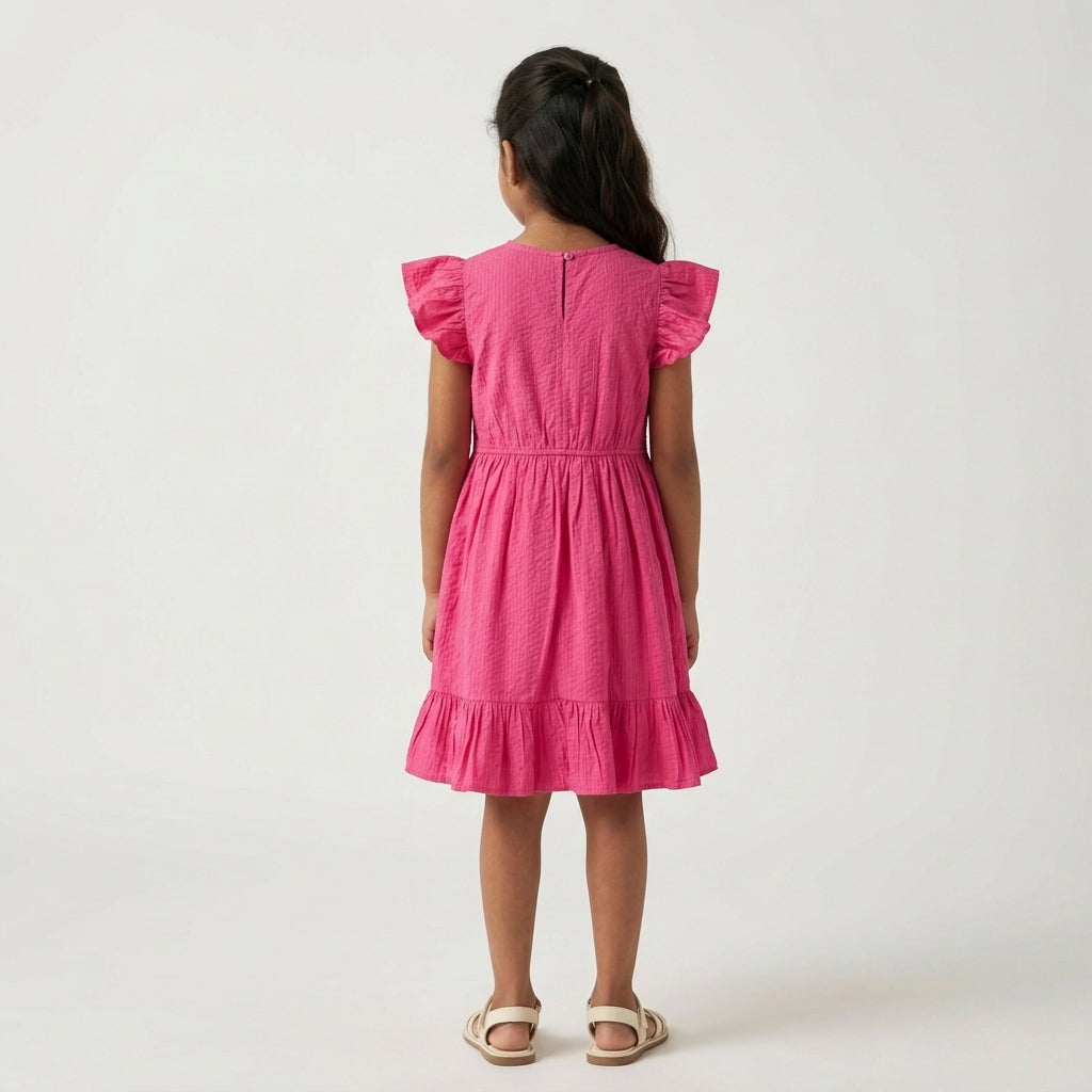Girls Cotton Embroidered Dress