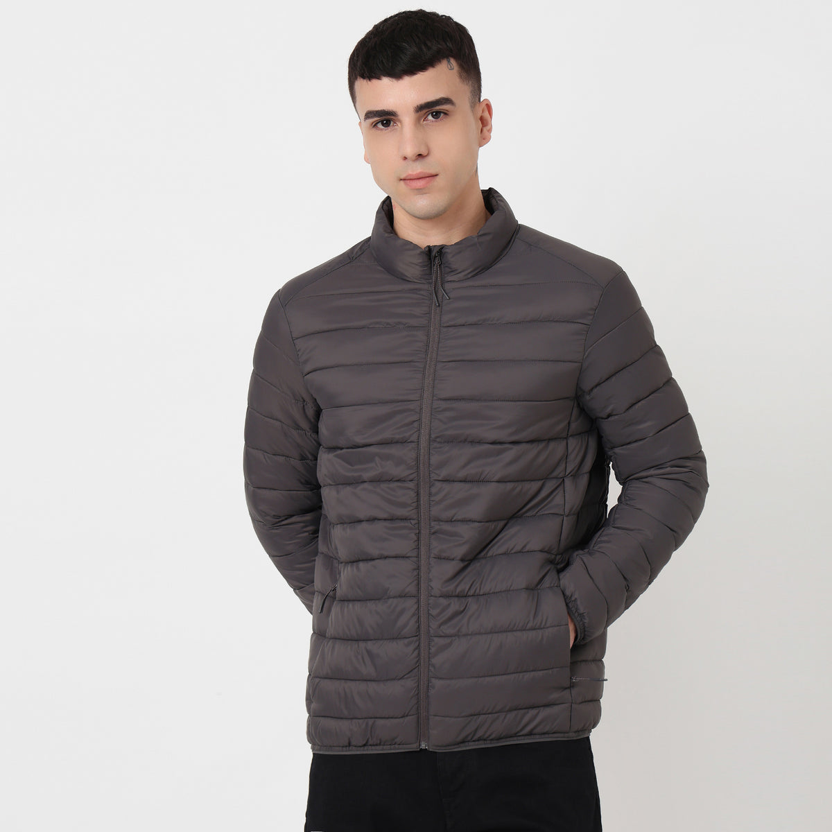 Heat-X Ultrapuff Bomber Jacket with Zippered Hand Pockets