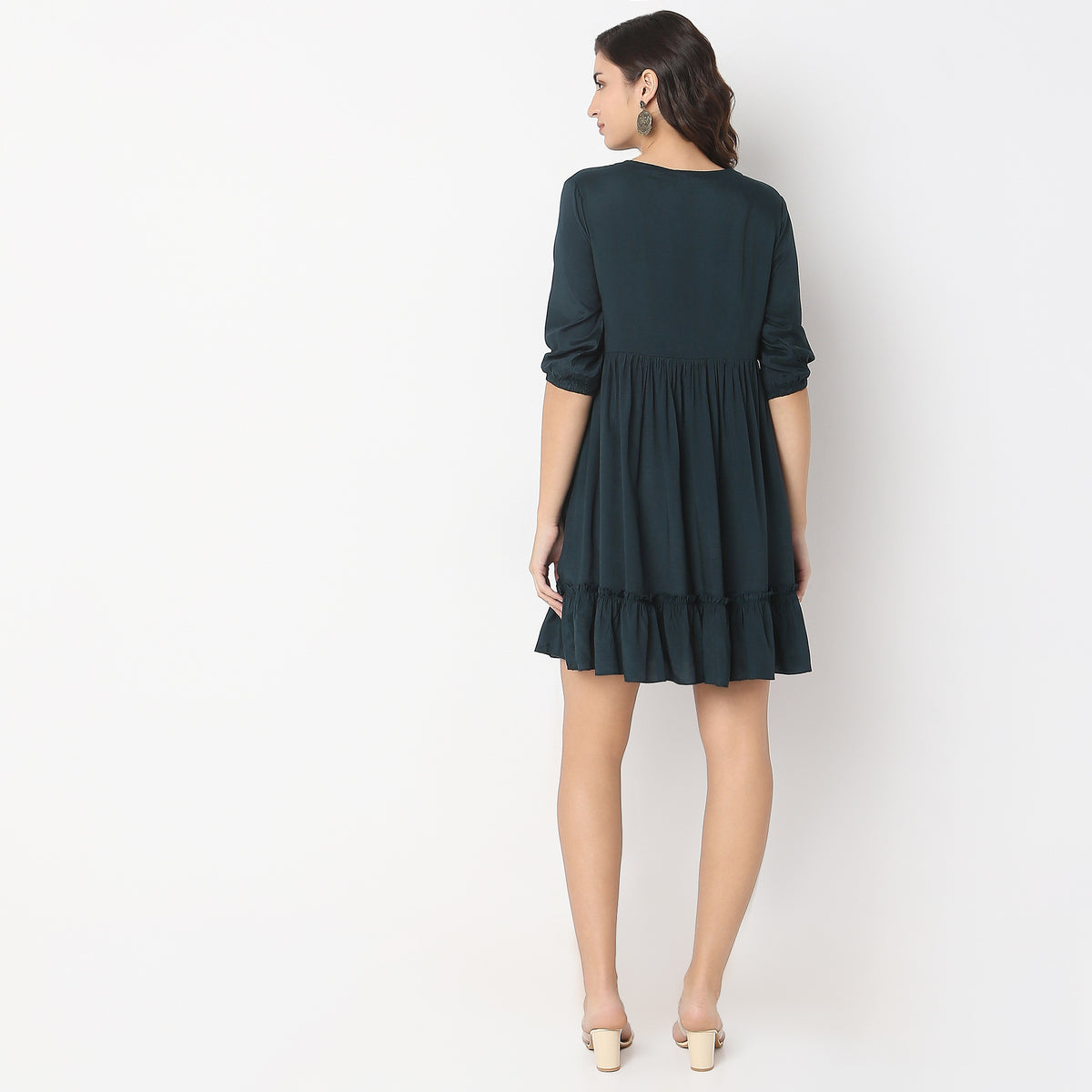 Flare Fit Embroidered Dress