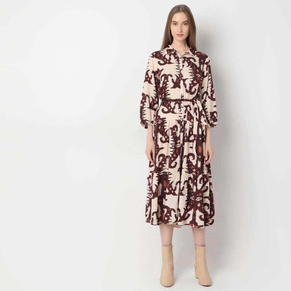 Flare Fit Printed A-Line Dress