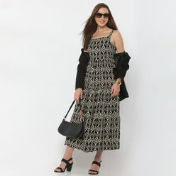 Flare Fit Printed Dress