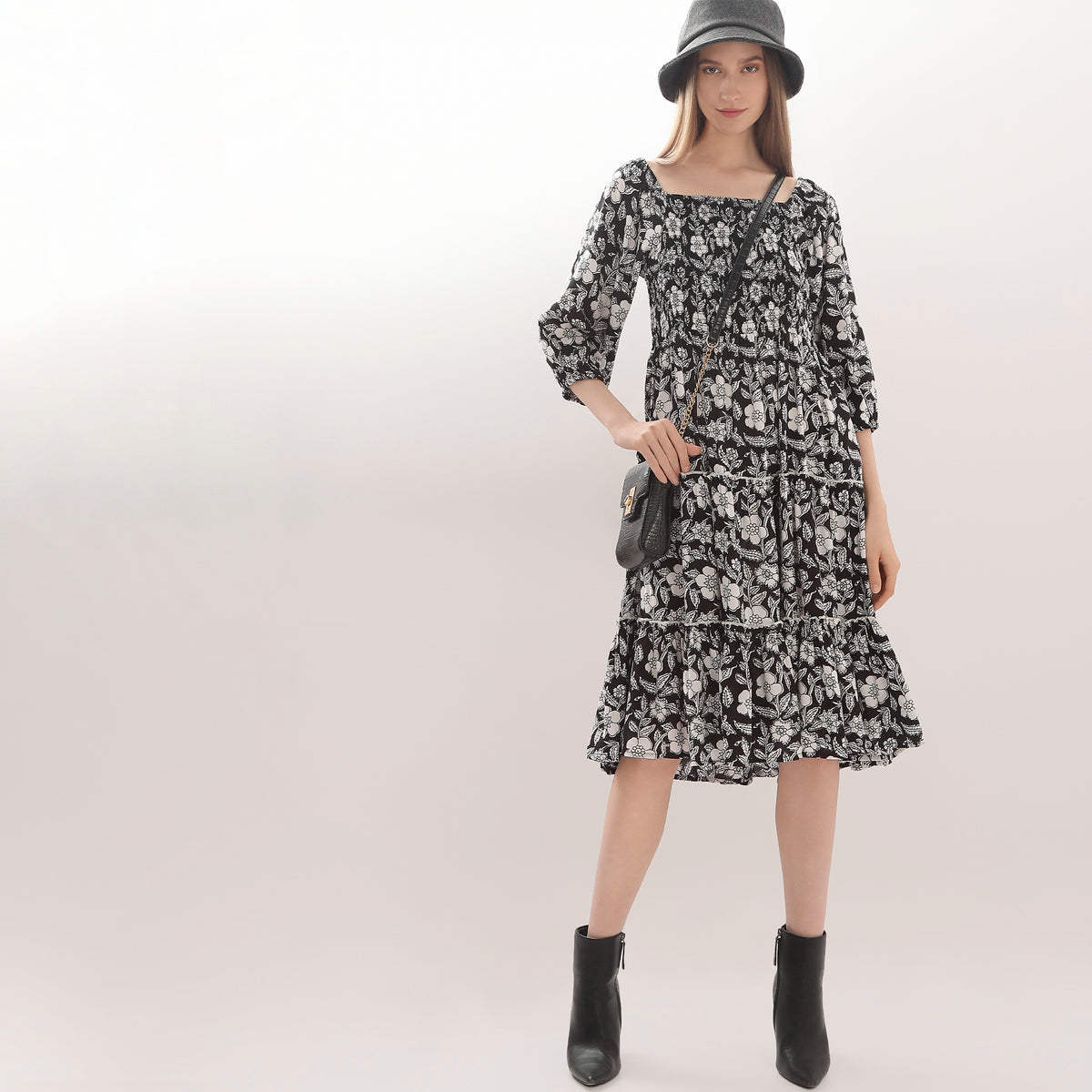 Flare Fit Printed A-Line Dress