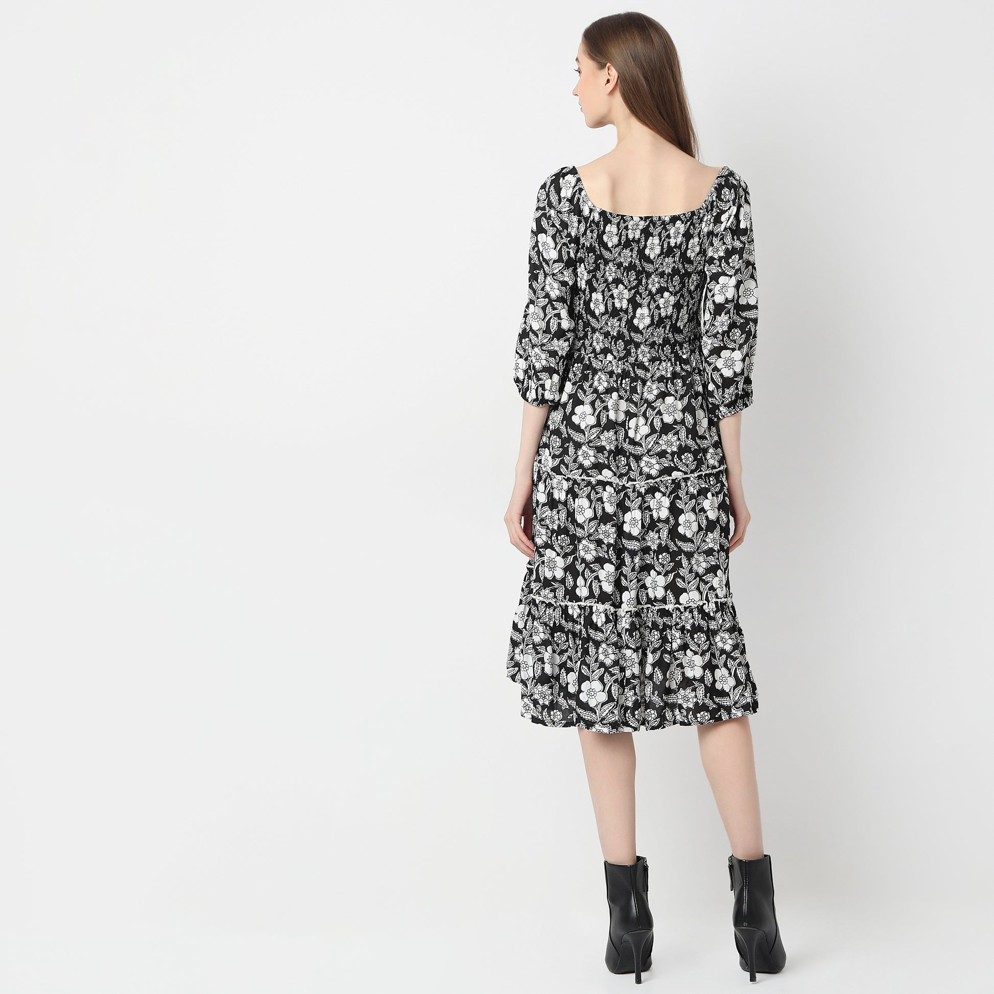 Flare Fit Printed A-Line Dress