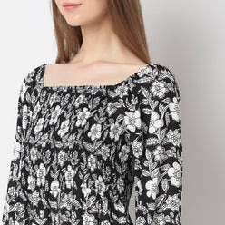 Flare Fit Printed A-Line Dress