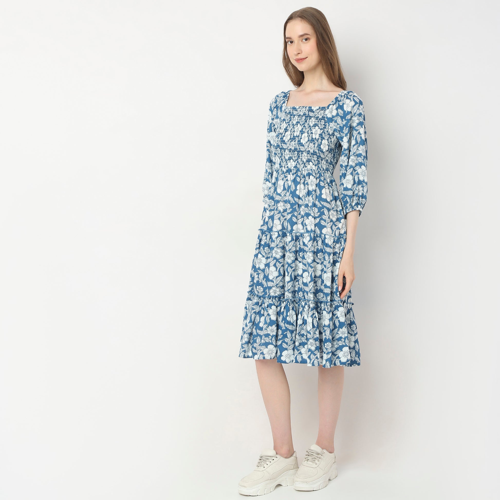 Flare Fit Printed A-Line Dress