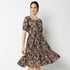 Flare Fit Printed Knee Length Dress