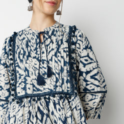 Flare Fit Printed Below Knee Dress