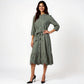 Button Down Tiered Schiffli Dress