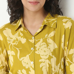 Printed Rayon Flared Dress