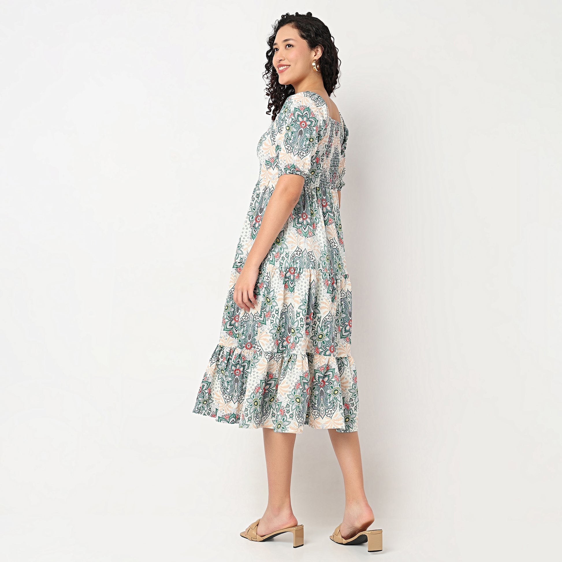 Printed Tiered Dress