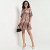 Buy Women Flare Fit Printed Three-Fourth Sleeve Dress  - Style Union