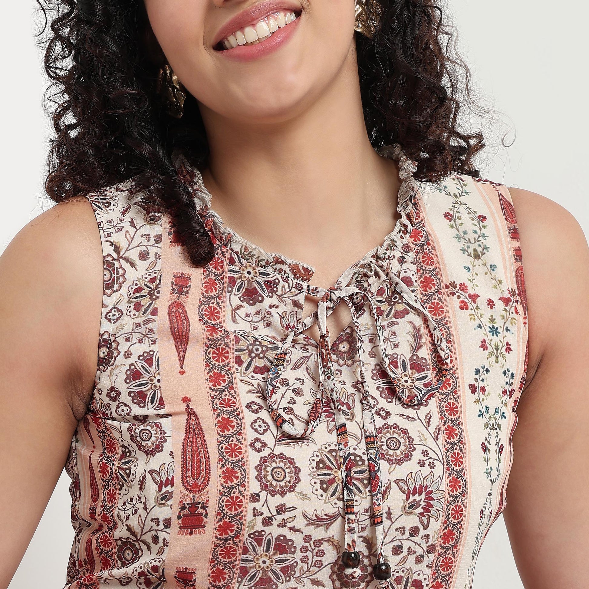 Buy Women Flare Fit Printed Sleeveless Dress  - Style Union