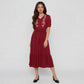 V-Neck Embroidered Dress