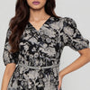 V-Neck Printed Tiered Dress
