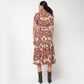 Camp Collar Tiered Floral Dress with Belt