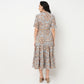 Order Now Women Printed Camp Collar Flared Flare Fit Ethnic Wear Dress by Style Union