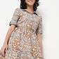 Order Now Women Printed Camp Collar Flared Flare Fit Ethnic Wear Dress by Style Union