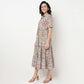 Order Now Women Printed Camp Collar Flared Flare Fit Ethnic Wear Dress by Style Union