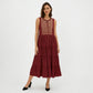 Embroidered Yoke Tiered Dress
