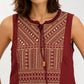 Embroidered Yoke Tiered Dress
