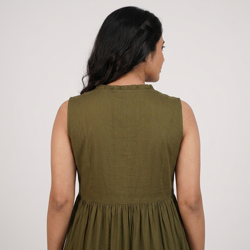 Embroidered Flared Dress