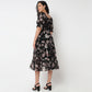Tiered Floral Dress with Elasticated Sleeve