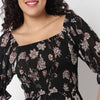 Tiered Floral Dress with Elasticated Sleeve