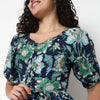 V-Neck Front Ruched Tiered Dress