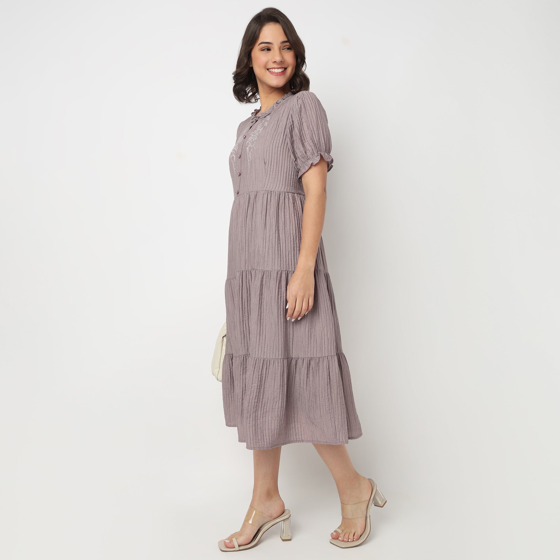 Round Neck Tiered Dress