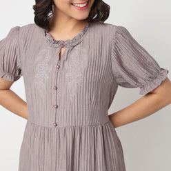 Round Neck Tiered Dress