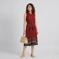 Printed Camp Collar Flared Belted Shirt Dress