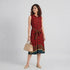 Printed Camp Collar Flared Belted Shirt Dress