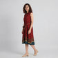 Printed Camp Collar Flared Belted Shirt Dress
