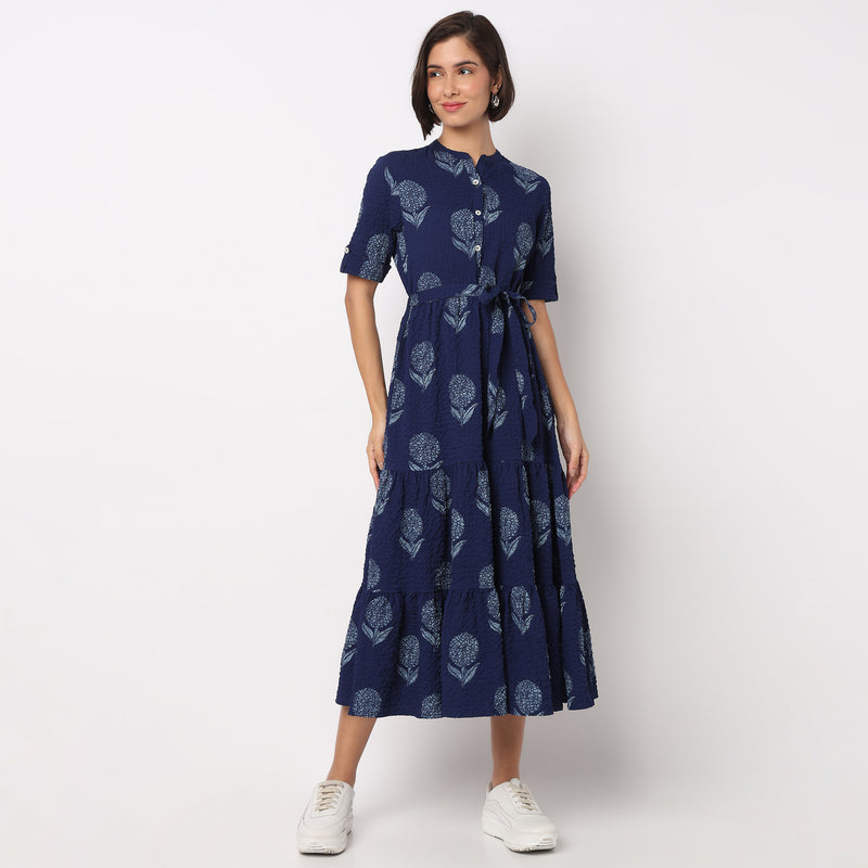 Full Placket Tiered Dress