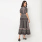 V-Neck Printed Tiered Dress