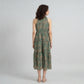 Printed High Neck Smocked Tiered Dress