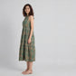 Printed High Neck Smocked Tiered Dress