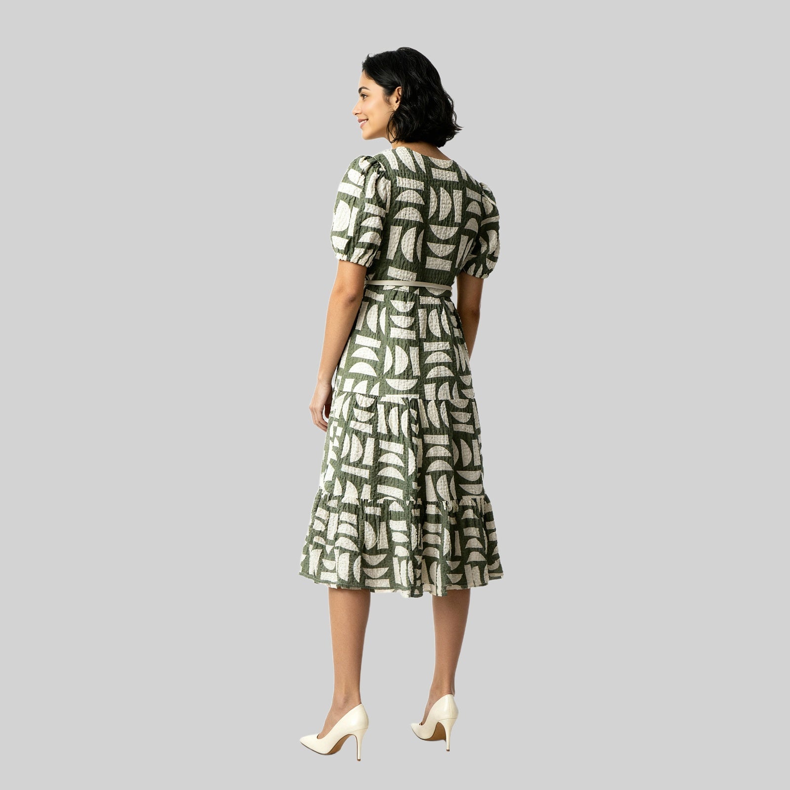 V-Neck Tiered Dress