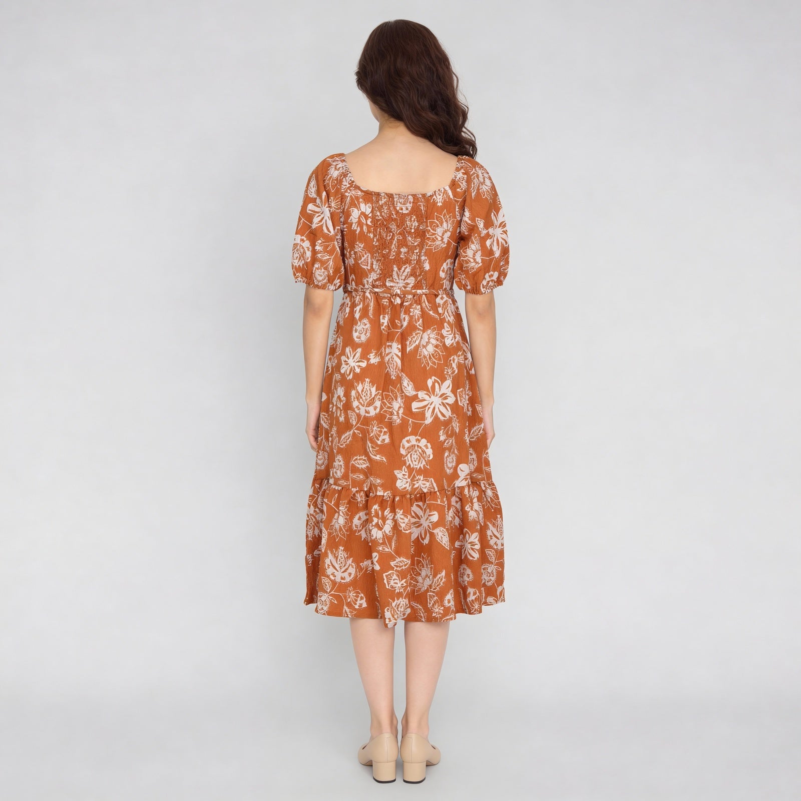 Polyester Printed Three-Fourth Sleeve Dress
