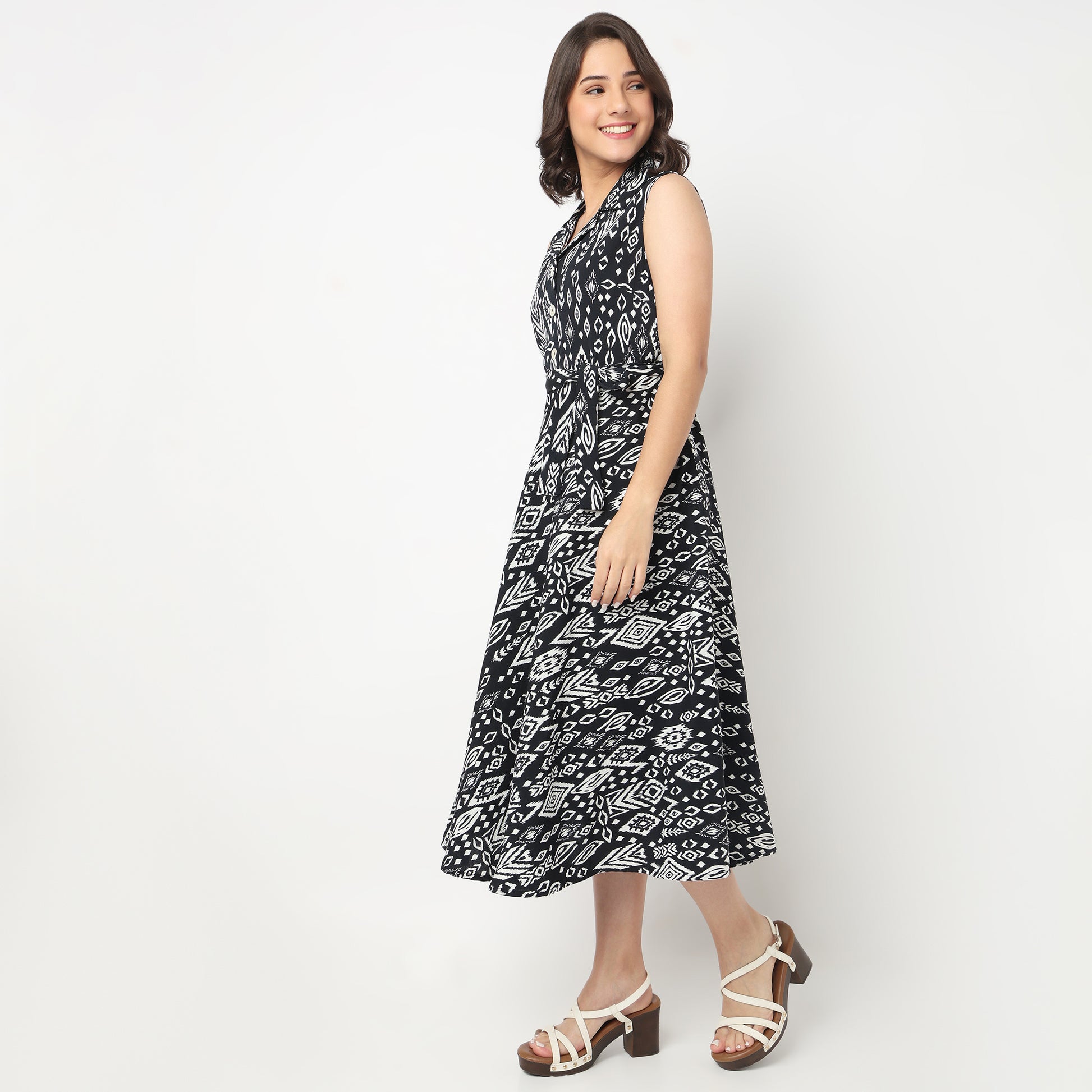 Printed Tiered Dress
