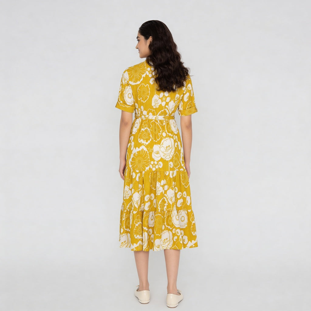 Full Placket Tiered Dress