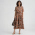 Polyester Printed Three-Fourth Sleeve Dress