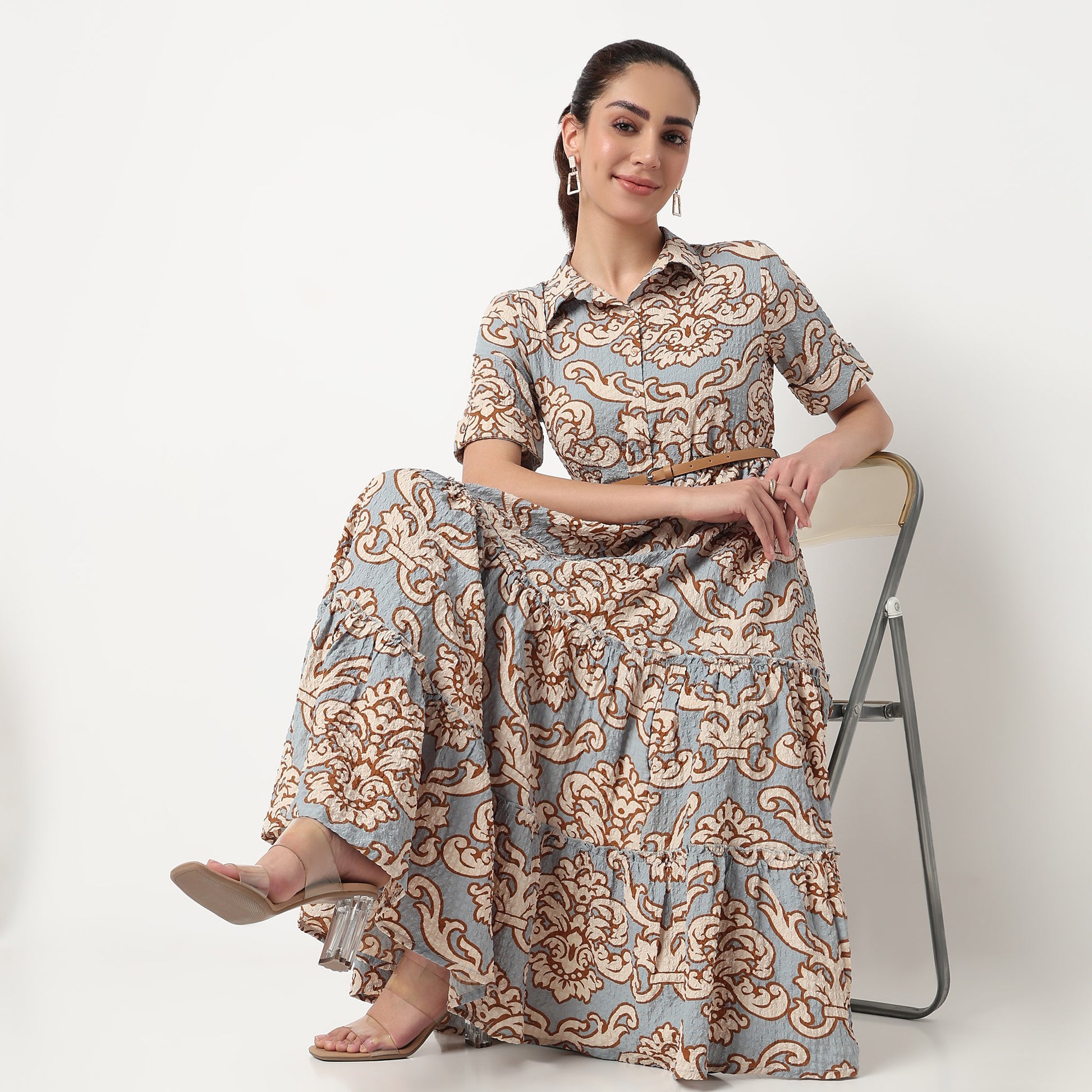 Printed Tiered Dress