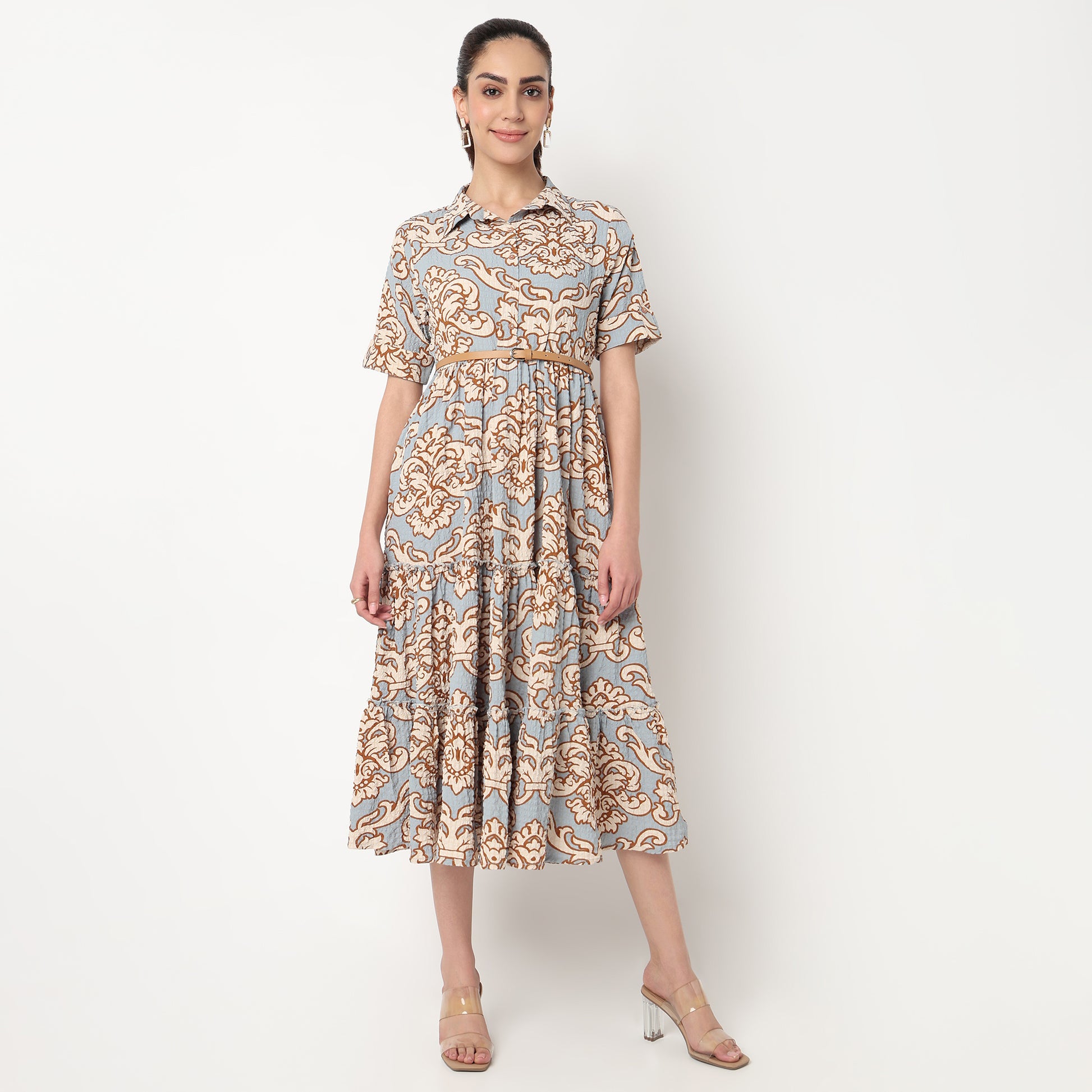 Printed Tiered Dress