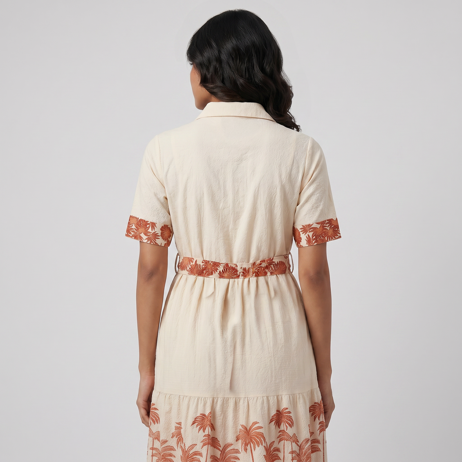 Printed Flared Shirt Dress