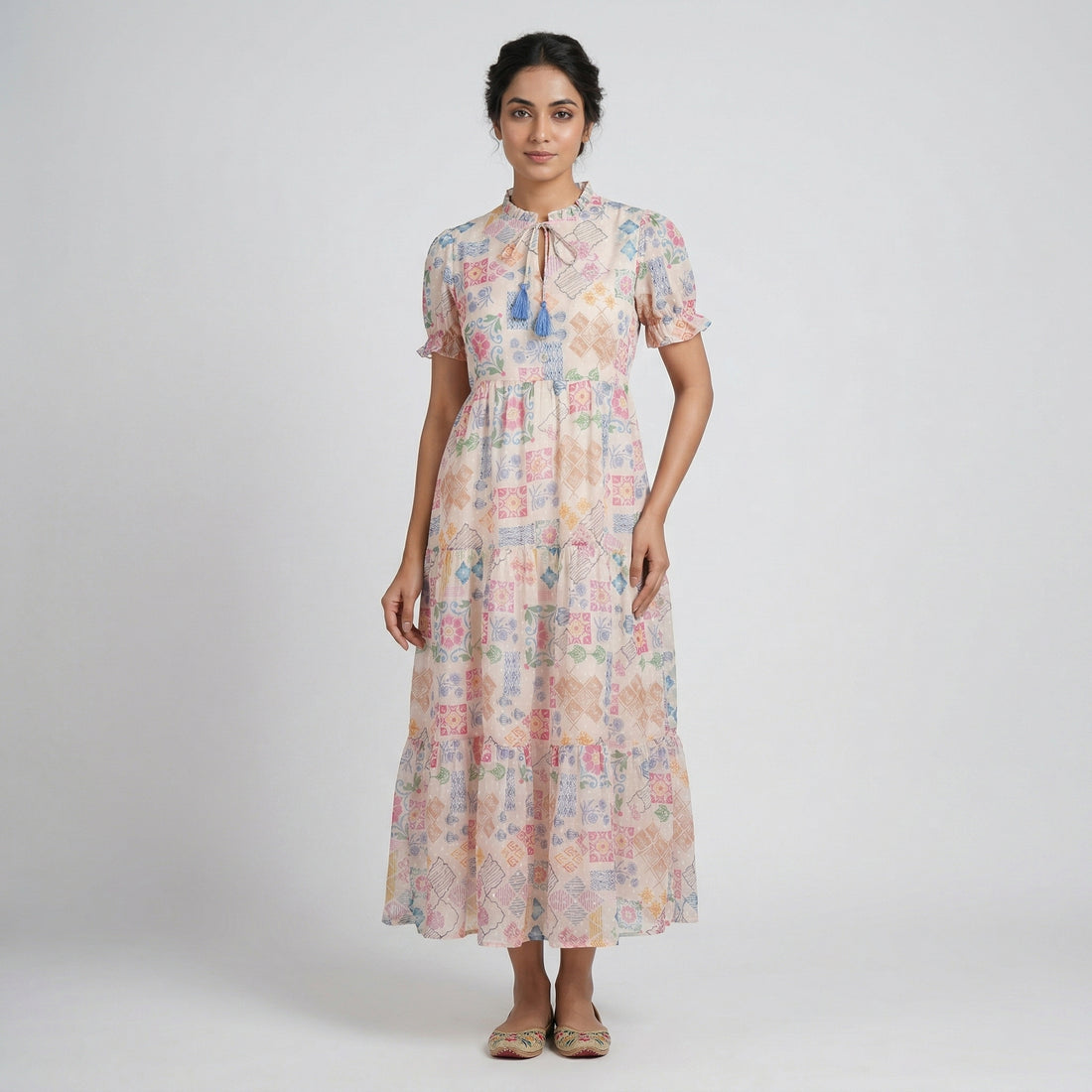 Printed Tiered Dress
