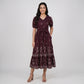 Embroidered V-Neck Tiered Dress