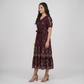 Embroidered V-Neck Tiered Dress