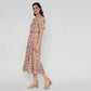 Printed V-Neck Tiered Dress